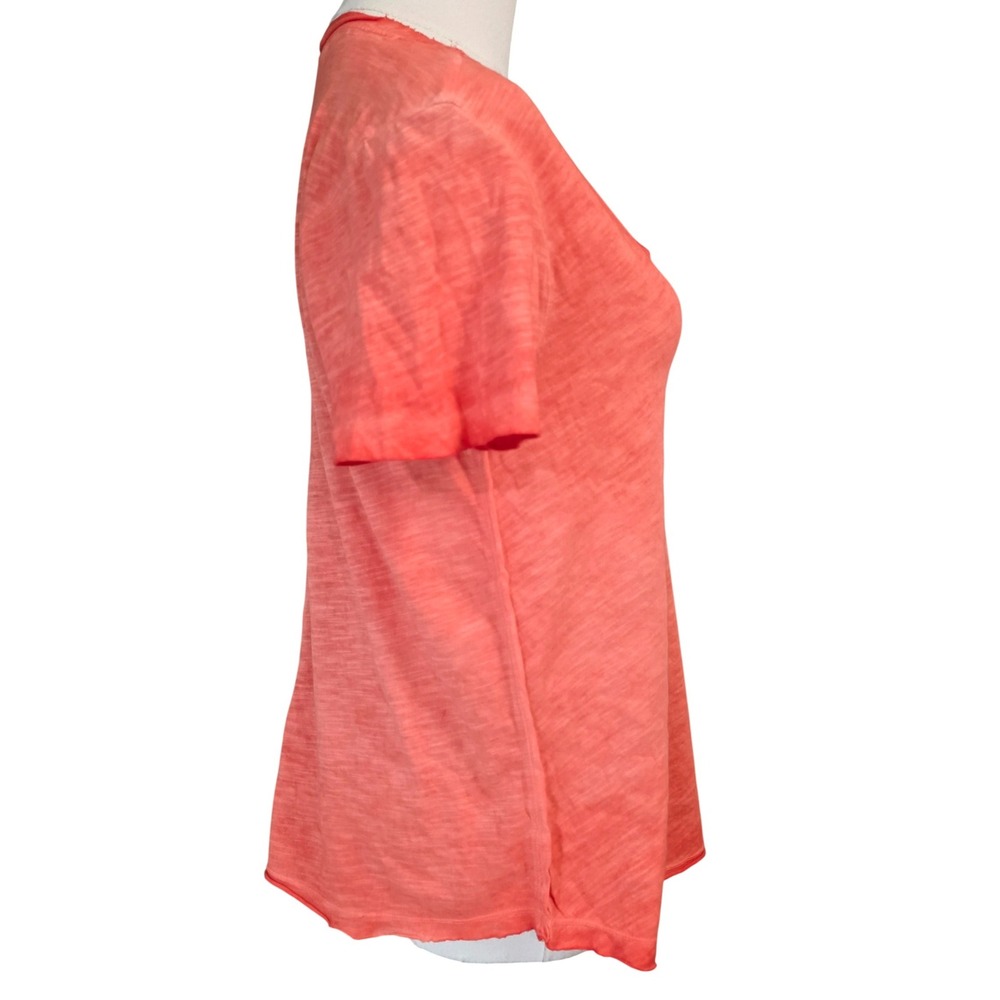 Maeve Anthropologie‎ Coral Slub V-Neck T-Shirt Size Small NWT 57192577 - Picture 4 of 7